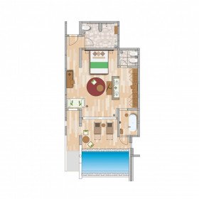 Physically-Challenged Luxury Pool Suite (95 m²)