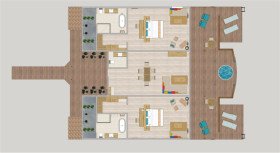 Two Bedroom Water Villa with Spa Tub