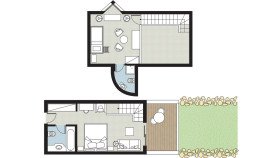 Maisonette, Garden View (56 m²)