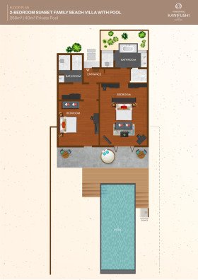 2 Bedroom Sunset Family Beach Villa with Pool